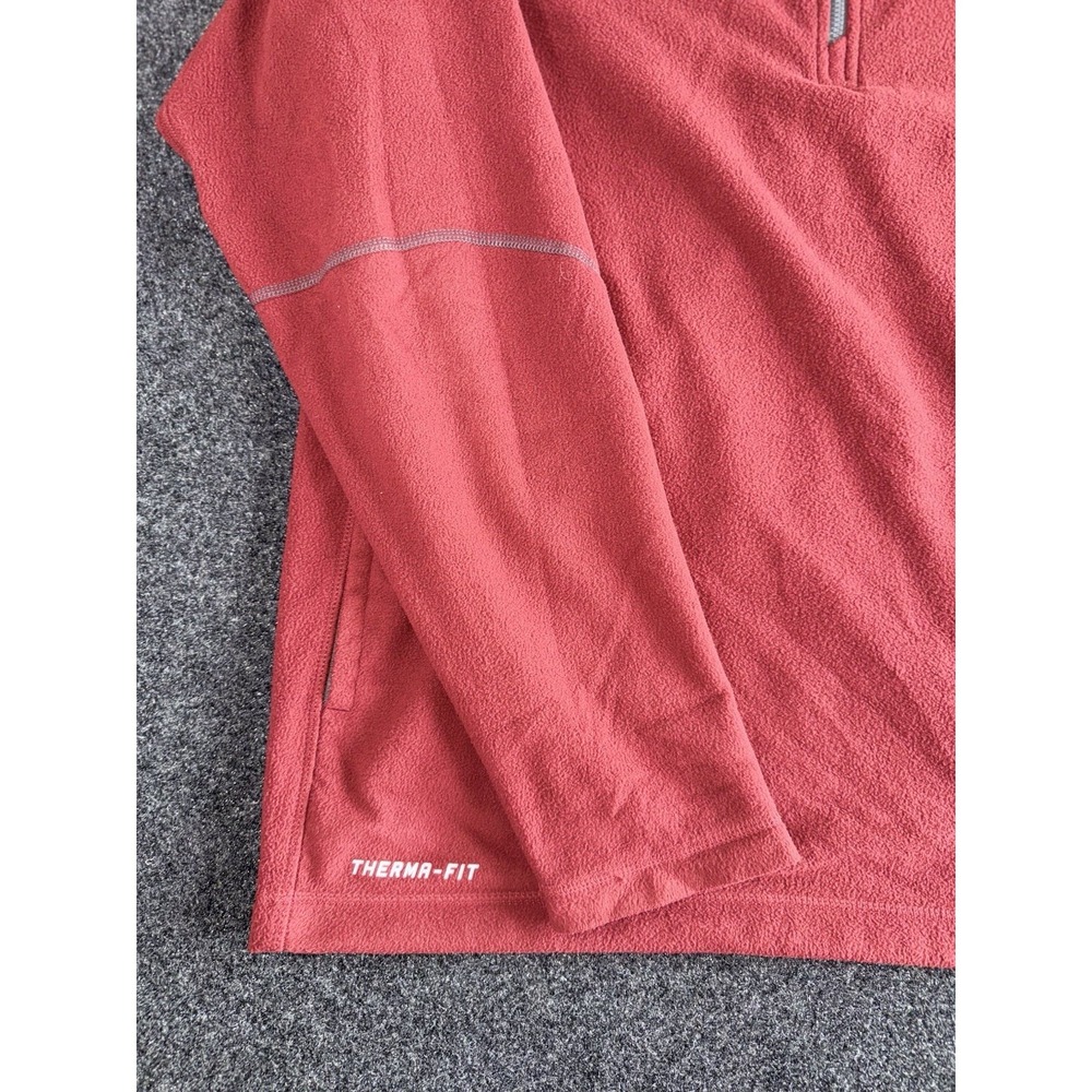 Nike Therma-Fit 1/4 Zip Pullover Fleece Large Red Mens Training Athletic Top - Picture 2 of 6